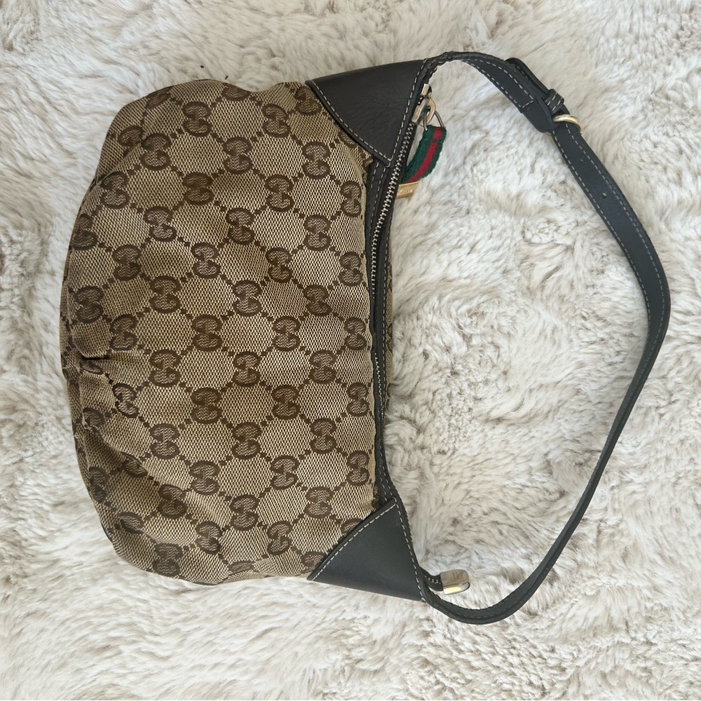 Gucci Brown and Black Shoulder Bag with Iconic Design